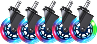Piranha hjul för gamingstol – 5-pack (RGB)