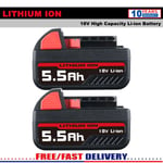 2PACK For Milwaukee M18B5 18V M18 5.5Ah Lithium Battery 48-11-1852 Power Tools