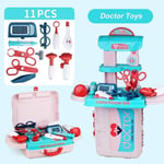Pink Children's Doctors Nurses Kit Role Play Set Medical Toy & Carry Case Xmas