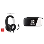 PDP Gaming LVL40 Wired Stereo Gaming Casque Filaire, Noir/Blanc Gaming Slim Deluxe Travel Case with Built-in Console Stand & Removeable Wrist Strap pour Nnintendo Switch, Noir/Blanc