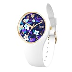 ICE-WATCH - Ice Flower Digital Purple - Montre Blanche pour Femme avec Bracelet en Silicone - 021734 (Small)
