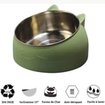 SPLLEADER Dog Cat Pets Water and Food Bowls with Automatic Water Dispenser for Small or Medium Size Dogs Cats,Stainless Steel Pet Bowls,Puppy Water Dispenser Station,Green