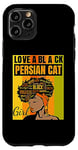 iPhone 11 Pro Black Independence Day - Love a Black Persian Cat Girl Case