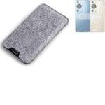 Felt case sleeve for Huawei P60 Pro grey protection pouch