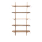 Ethnicraft - PI Wall Shelf - Varnished Mahogany - 5 Shelves - Vägghyllor - Alain Van Havre - Träfärgad - Trä