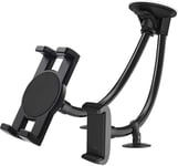 Dual Car Tablet Holder, woleyi Windscreen Car twin Phone Tablet Mount with 20cm Flexible Long Arm Suction Cup for iPad Pro/Air/Mini, iPhone Series, Samsung Galaxy More 4-11" Phones and Tablets