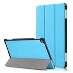 For Huawei Mediapad M5 Lite 10 Case Cover 2018 10.1 Tablet BAH2-W19 / L09 / W09 Magnetic Auto Sleep smart Trifold Stand Case-CY-HWM5L10.Sky Blue