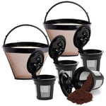1X(4 Pack Reusable Coffee Pods Coffee for Ninja Dual Brew Coffee Maker A2X3)
