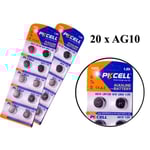 20-pack ag10 LR1130 389 390 LR54 sr1130sw v390 v389 189 batteri