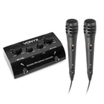 VONYX AV430B Karaoke Microphone Mixer Controller System Set for TV Blu-Ray Computer PC Tablets Smart phone DVD Hi-Fi Stereo Home Theater Speakers RCA Audio Video, Black