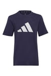 Adidas U 3 Bar T-skjorte Blå melert