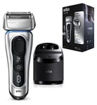 Braun Series 8 8390cc Wet & Dry men's electric shaver with Clean & Charge station and travel case - Silver