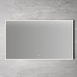 linn bad speil vange med lysramme lys ramme og svart kant 120 cm