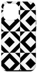 iPhone 15 Pro Max White Black Square Rectangle Art Deco Vintage Pattern Case