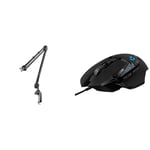 RØDE PSA1 Professional Studio Arm, MultiColored & Logitech G G502 HERO High Performance Wired Gaming Mouse, HERO 25K Sensor, 25,600 DPI, RGB, Adjustable Weights, 11 Programmable Buttons