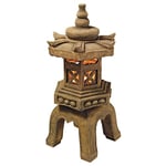 Design Toscano Lanterne de la Pagode Sacrée Statue de Jardin de Décor Asiatique, 69 cm, polyrésine, pierre vieillie