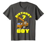 Youth 7th Birthday Boy Shirt | Crane Truck 7 year old Shirt Gift T-Shirt