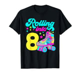 Rolling into 8 Girls 8th Birthday Roller Skates T-Shirt