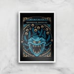 Dungeons & Dragons Monster Manual Giclee Art Print - A4 - White Frame