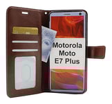 Crazy Horse Wallet Motorola Moto E7 Plus (Brun)