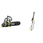 Ryobi OCS1830 18 V 30 cm Bar ONE+ Cordless Brushless Chain Saw & ONE+ 18V OPT1845 Cordless Pole Hedge Trimmer, 45cm Blade (Body Only)