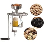 ZHIRCEKE Small Mini Cold Press Oil Extractor/Hot Manual, Ergonomic Handle, Stainless Steel, Easy to Clean, Suitable for Soy, Peanut, Colza, Soy