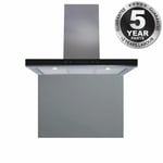 SIA 90cm Stainless Steel Linear Touch Control Cooker Hood And Glass Splashback