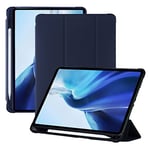 Compatible avec iPad 10,2" 9/8/7ème génération, étui pour Tablette 10,2" avec Porte-Stylo et Support, Sommeil de Voiture/réveil Bleu foncé