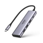 Ugreen multi-functional HUB USB Type C - 2x USB 3.2 Gen 1 / HDMI 4K 60Hz / SD and TF card reader / USB Type C PD 100W gray