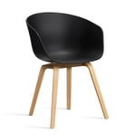 HAY About a Chair 22 stol 2.0 Svart-lackerat ekstativ
