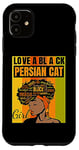 iPhone 11 Black Independence Day - Love a Black Persian Cat Girl Case