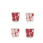 BIALETTI, Ensemble De 4 Tasses À Espresso Empilables 4 Verres À Café Thème Cœurs