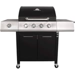 Melbourne Premium 5 Burner Gas BBQ with side burner Black