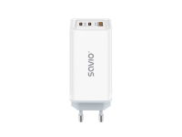 SAVIO LA-07 GaN 65W nätladdare, USB, QC4.0+, PD 3.0, vit