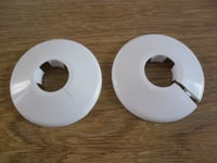2 X 22mm NEW WHITE TALON RADIATOR PIPE COLLARS COVER - FREE UK DELIVERY