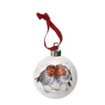Wrendale Design Christmas Snuggled up Together like Two Birds of a Feather (robin) 6,6cm