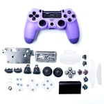 HUAYUWA Plastic Game Controller Housing Cover with Buttons Replacement Set Fit for Playstation 4 Slim 4.0 JDM-040, Electro-optic Purple