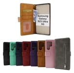 Zipper Standcase Wallet Samsung Galaxy S23 Ultra 5G (Svart)