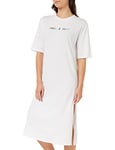 Armani Exchange Women's Round Neck, Logo Back&Front Dress, White, S