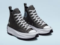 CONVERSE RUN STAR HIKE HI PLATFORM TRAINERS, UK SIZE 9, BLACK/WHITE, A02597C