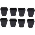 Lot de 50 seaux de semis noirs – Jardinières carrées en plastique – Petites jardinières d'intérieur et d'extérieur (noir/6,5 x 5 x 6,5 cm) - black