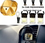 LADY MILLION Fragrance  SET of x3 BOTTLES  Car Air Freshener Oil Diffuser