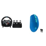 Logitech G29 Driving Force Racing Wheel and Floor Pedals, Real Force Feedback & 05 LIGHTSPEED Wireless Gaming Mouse, HERO 12K Sensor
