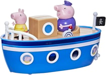 Peppa Pig Grandpa Pigs Cabin Boat Preschool Toy 1 Figure, Removable Deck, Roll