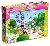 Lisciani - Disney Puzzle Minnie - Maxi Puzzle 150 Pièces - Double Face - Verso A Colorier - Jeu Educatif - A partir de 4 ans