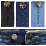 Bältesförlängare för jeans och byxor, set om 3, midjeförlängare upp till 5 cm