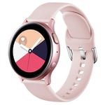 Wepro Strap Compatible With Samsung Galaxy Watch Active/Active 2, 20mm Soft Silicone Replacement Strap for Galaxy Watch Active 2 44mm/Galaxy Watch Active 40mm/Galaxy Watch 3 41mm, Small Sand Pink