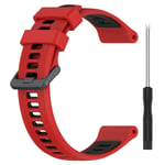 Garmin EPIX gen2 / Fenix 7 - Silikon armband 22 mm Längd 126mm+91mm Röd/Svart