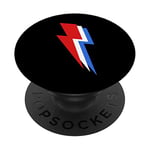 Lightning Bolt Thunder Cool Red White Blue Design PopSockets Support et Grip pour Smartphones et Tablettes
