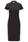 BOSS Womens C Epalla Organic-Cotton Dress with Polo Collar Black